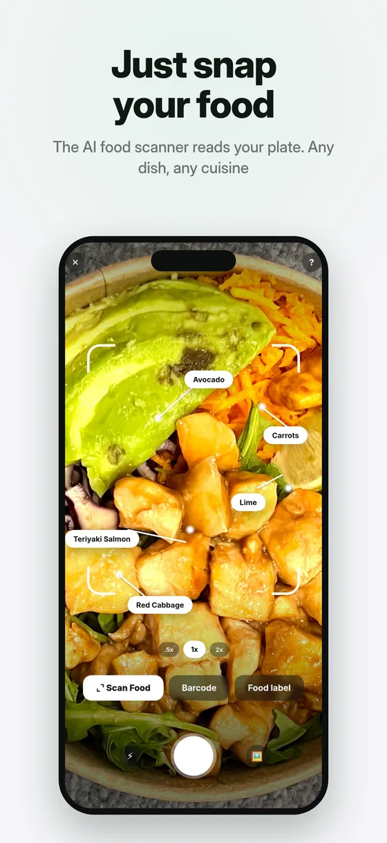 AI food scanner reading a bowl and naming each ingredient
